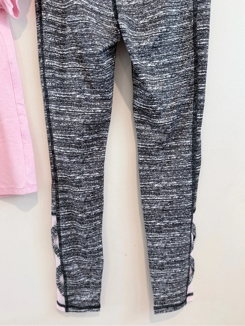 Ideology Pink Tee with Gray Space-Dye Leggings Set